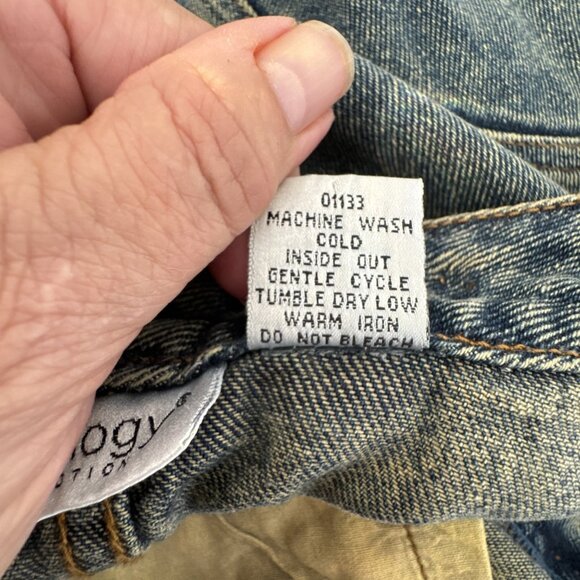 Jeanology Women's 8 Midi Embellished Denim Gored Full Skirt Blue EUC - Picture 9 of 11